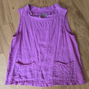 Flax Pink Sleeveless Cowlneck Top